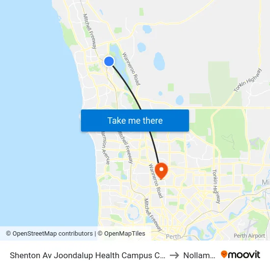 Shenton Av Joondalup Health Campus Cat Id 17 to Nollamara map
