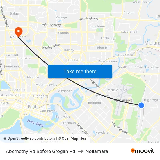 Abernethy Rd Before Grogan Rd to Nollamara map