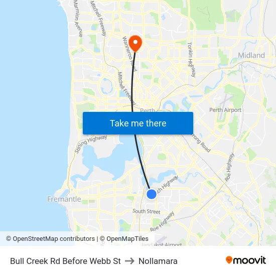 Bull Creek Rd Before Webb St to Nollamara map