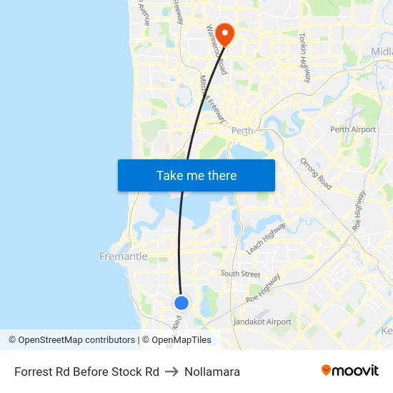 Forrest Rd Before Stock Rd to Nollamara map