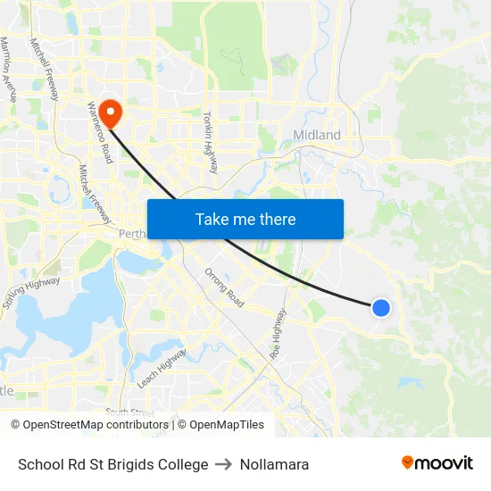 School Rd St Brigids College to Nollamara map