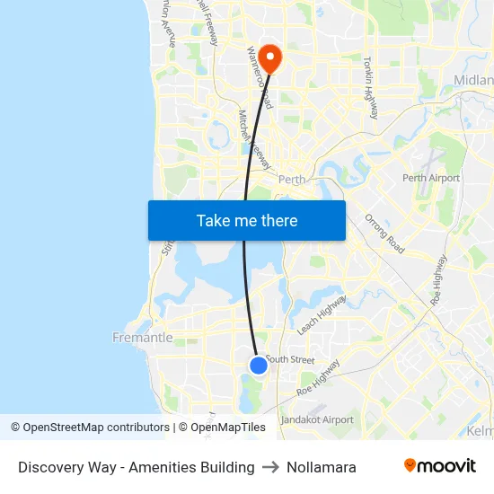 Discovery Way - Amenities Building to Nollamara map