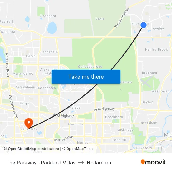 The Parkway   - Parkland Villas to Nollamara map