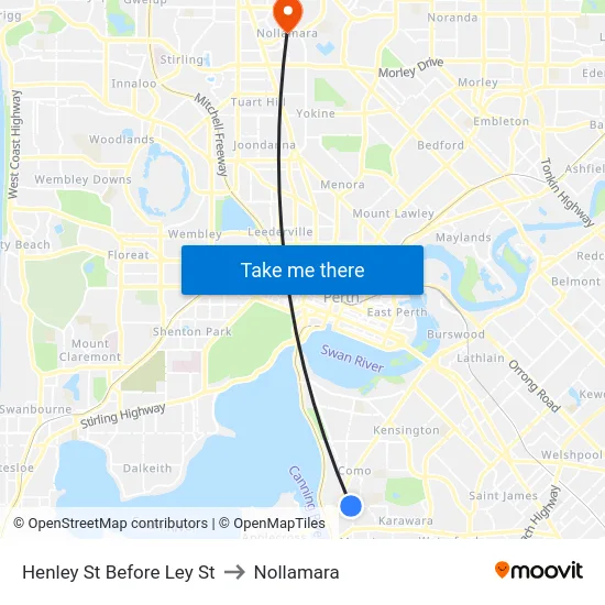 Henley St Before Ley St to Nollamara map