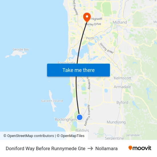 Doniford Way Before Runnymede Gte to Nollamara map