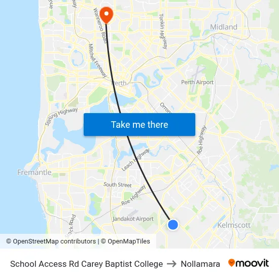 School Access Rd Carey Baptist College to Nollamara map