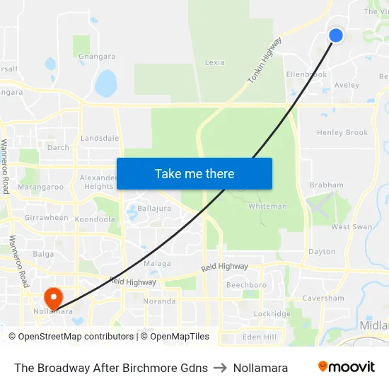 The Broadway   After Birchmore Gdns to Nollamara map
