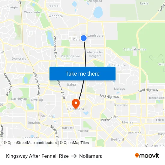Kingsway   After Fennell Rise to Nollamara map