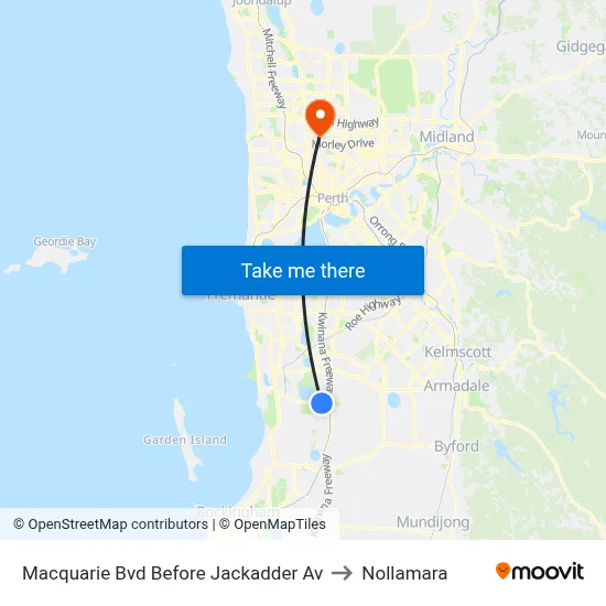 Macquarie Bvd Before Jackadder Av to Nollamara map