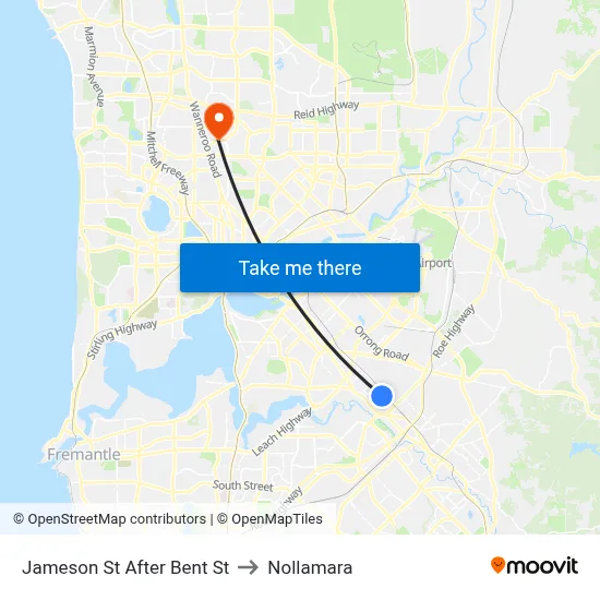 Jameson St After Bent St to Nollamara map