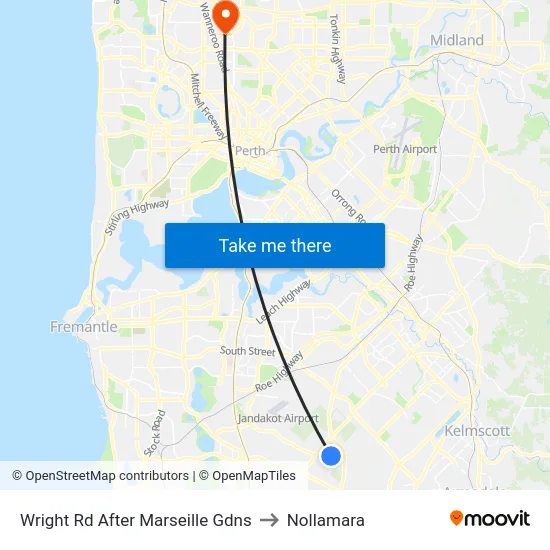 Wright Rd After Marseille Gdns to Nollamara map