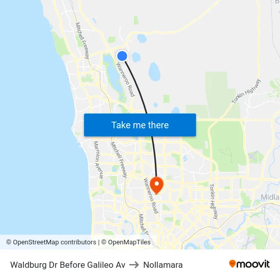 Waldburg Dr Before Galileo Av to Nollamara map