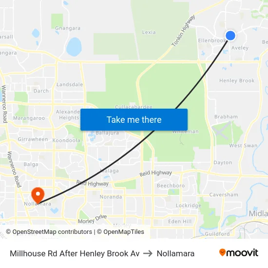 Millhouse Rd After Henley Brook Av to Nollamara map
