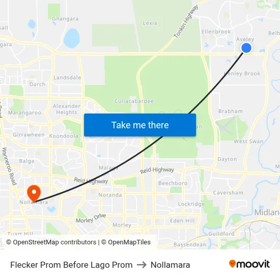 Flecker Prom Before Lago Prom to Nollamara map