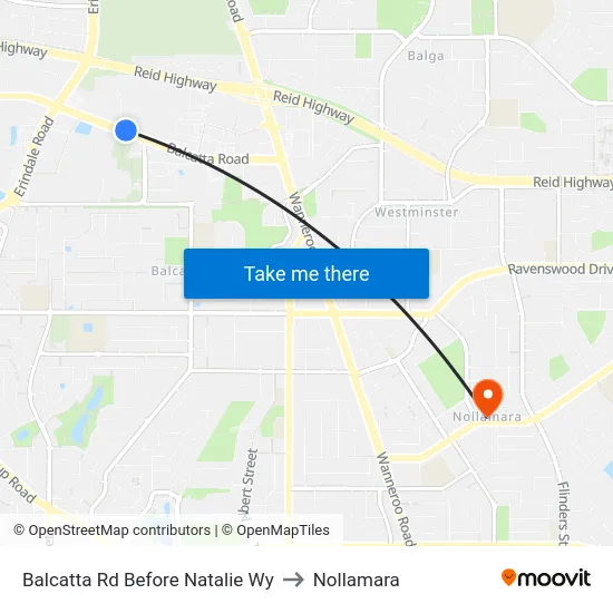 Balcatta Rd Before Natalie Wy to Nollamara map