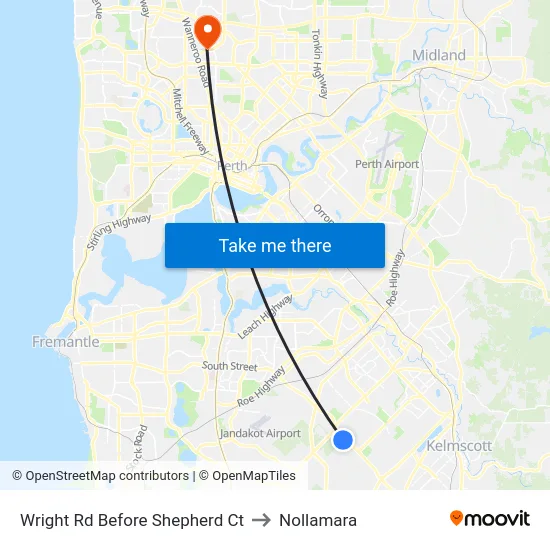 Wright Rd Before Shepherd Ct to Nollamara map