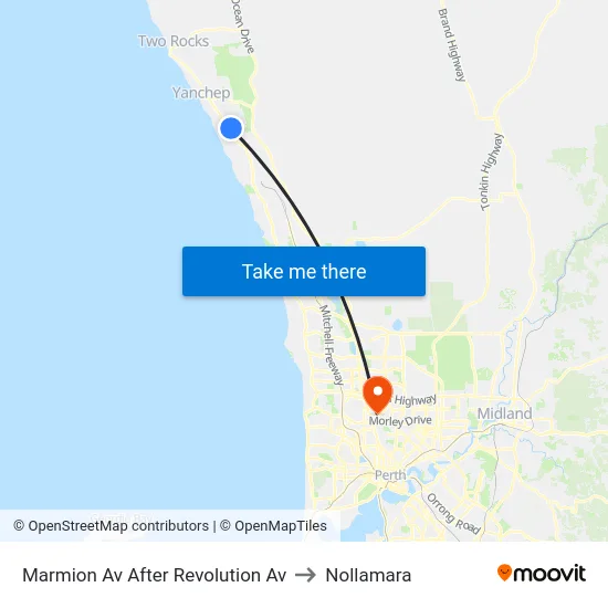 Marmion Av After Revolution Av to Nollamara map