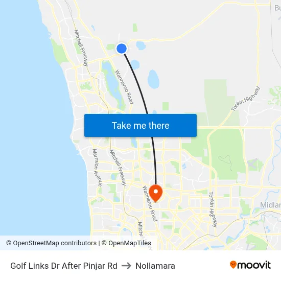 Golf Links Dr After Pinjar Rd to Nollamara map