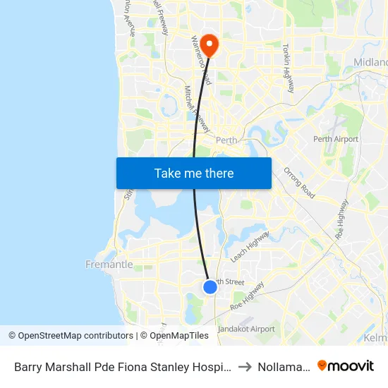Barry Marshall Pde Fiona Stanley Hospital to Nollamara map