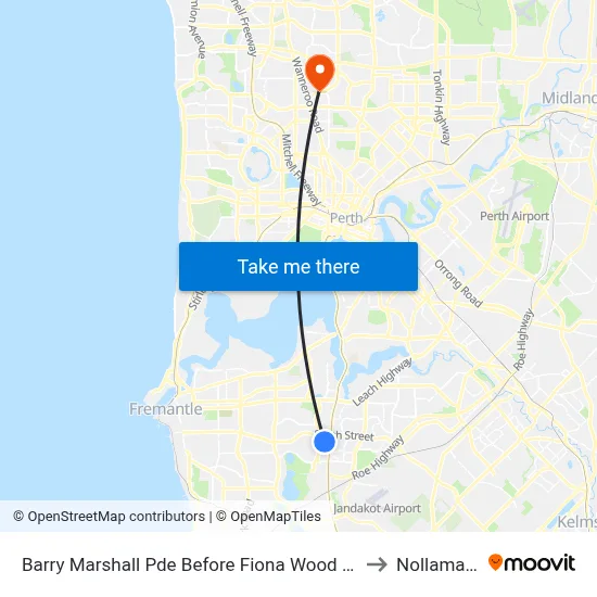 Barry Marshall Pde Before Fiona Wood Rd to Nollamara map