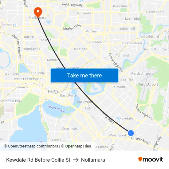 Kewdale Rd Before Collie St to Nollamara map