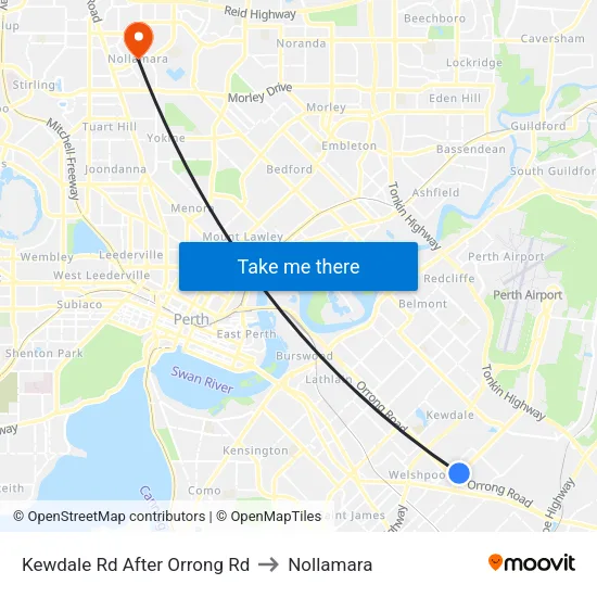 Kewdale Rd After Orrong Rd to Nollamara map