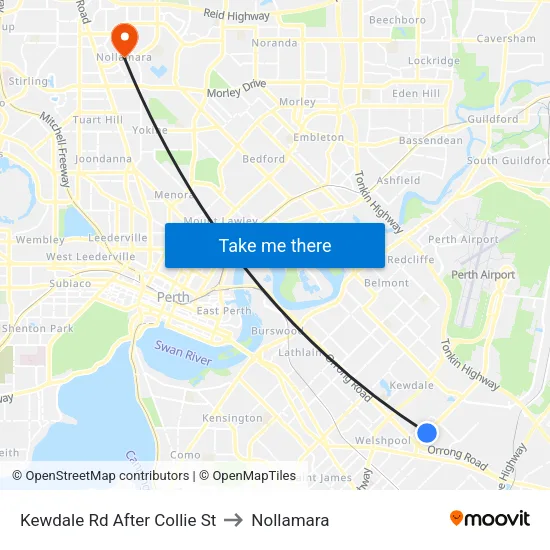 Kewdale Rd After Collie St to Nollamara map