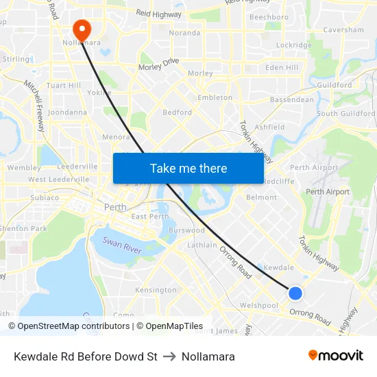Kewdale Rd Before Dowd St to Nollamara map