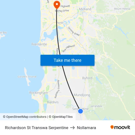 Richardson St Transwa Serpentine to Nollamara map