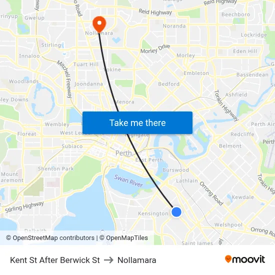 Kent St After Berwick St to Nollamara map