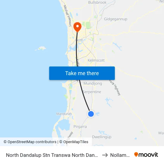 North Dandalup Stn Transwa North Dandalup to Nollamara map