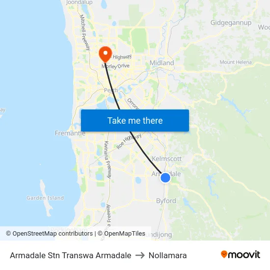 Armadale Stn Transwa Armadale to Nollamara map