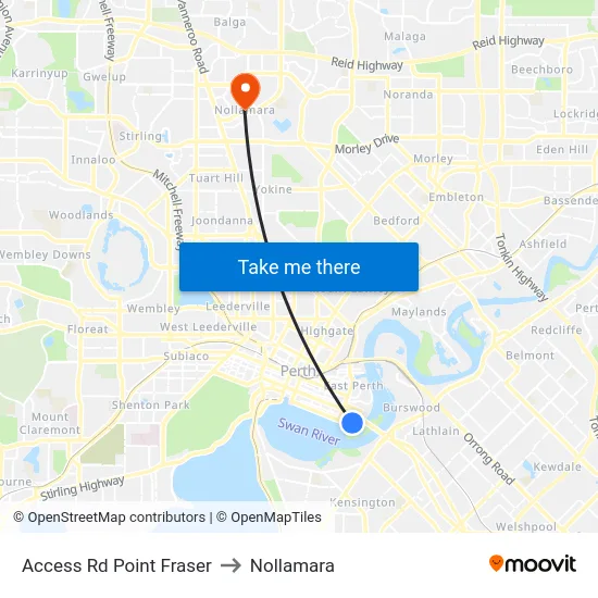 Access Rd Point Fraser to Nollamara map