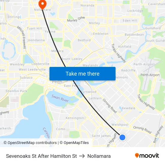 Sevenoaks St After Hamilton St to Nollamara map