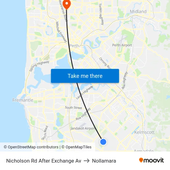 Nicholson Rd After Exchange Av to Nollamara map