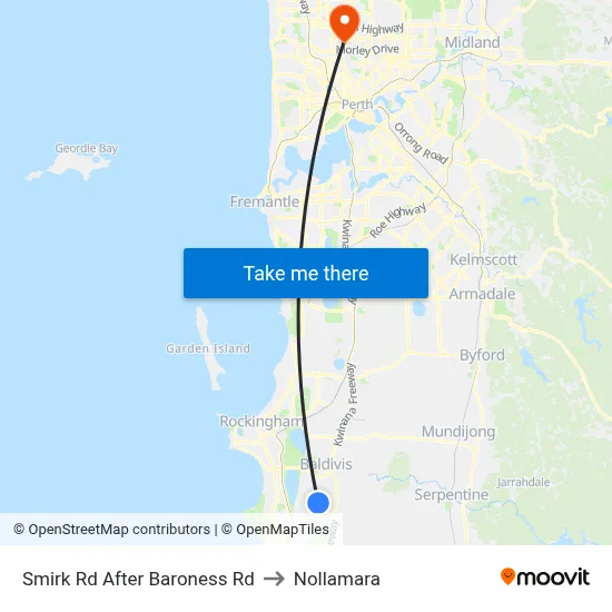 Smirk Rd After Baroness Rd to Nollamara map