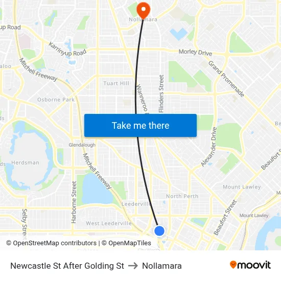 Newcastle St After Golding St to Nollamara map