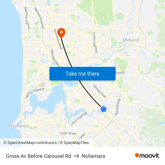 Grose Av Before Carousel Rd to Nollamara map