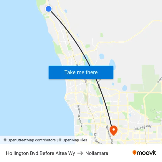 Hollington Bvd Before Altea Wy to Nollamara map