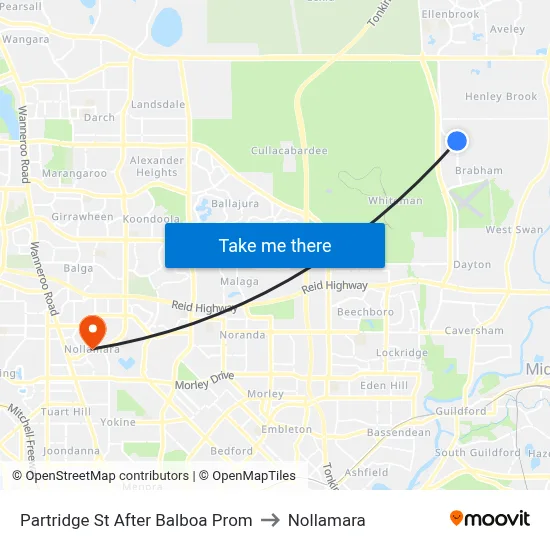 Partridge St After Balboa Prom to Nollamara map
