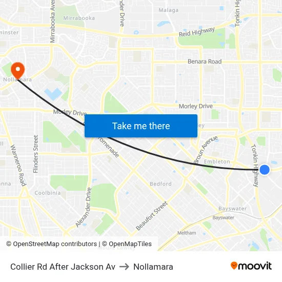 Collier Rd After Jackson Av to Nollamara map