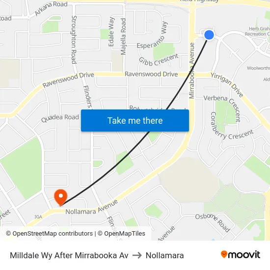 Milldale Wy After Mirrabooka Av to Nollamara map