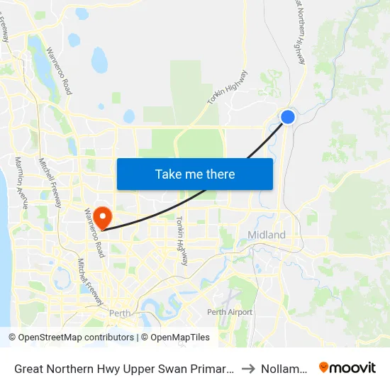 Great Northern Hwy Upper Swan Primary S1 to Nollamara map