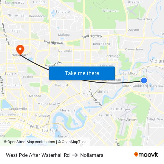 West Pde After Waterhall Rd to Nollamara map