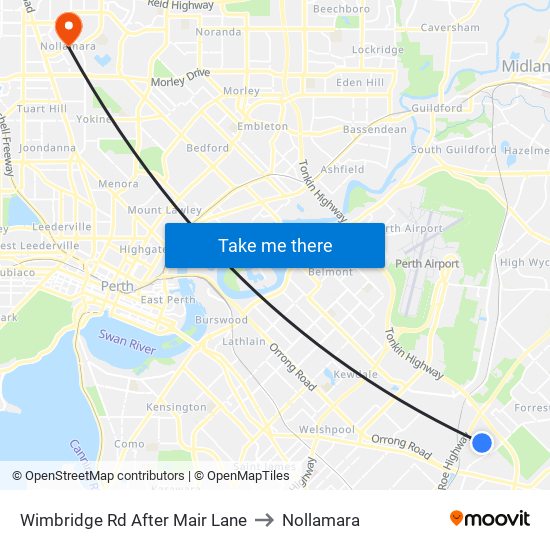 Wimbridge Rd After Mair Lane to Nollamara map