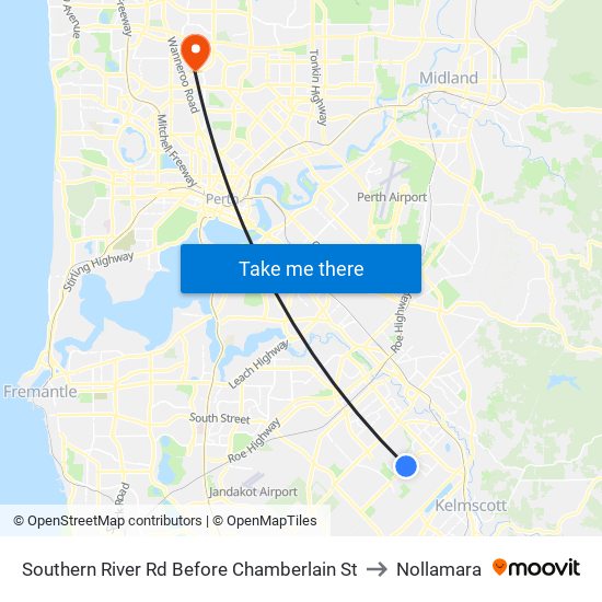 Southern River Rd Before Chamberlain St to Nollamara map