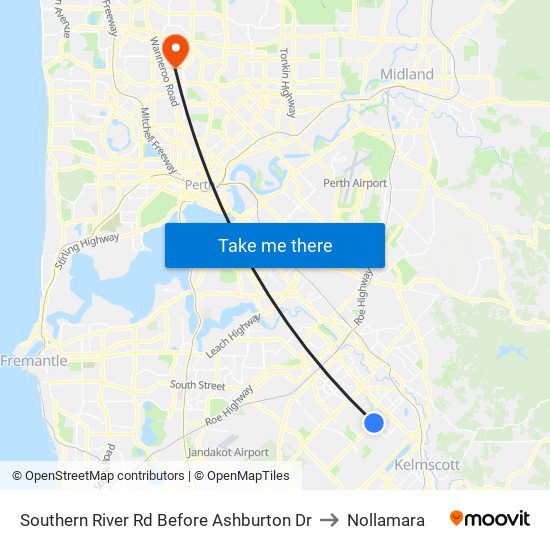 Southern River Rd Before Ashburton Dr to Nollamara map