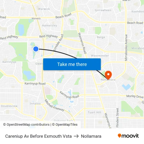 Careniup Av Before  Exmouth Vsta to Nollamara map