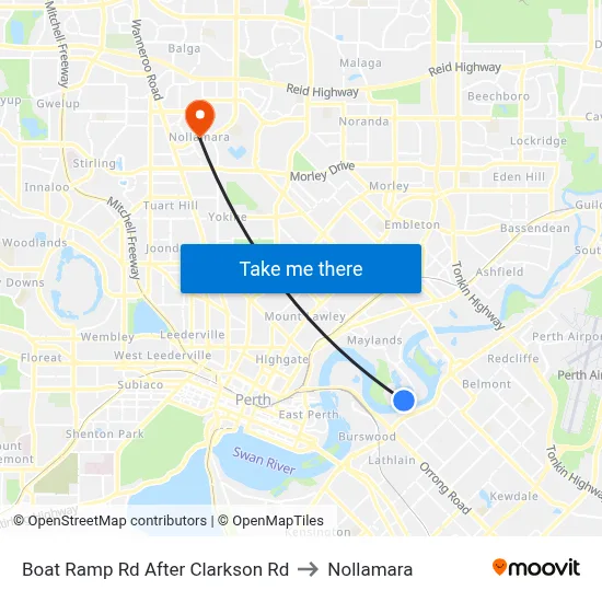 Boat Ramp Rd After Clarkson Rd to Nollamara map