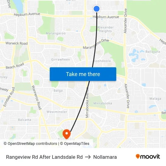 Rangeview Rd After Landsdale Rd to Nollamara map